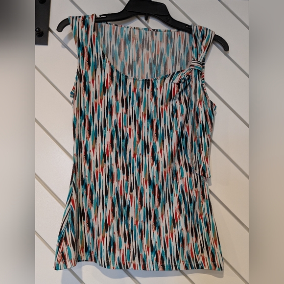 Merona Tops - Merona Sleeveless Multicolor Scoop Neck Pleated Blouse
